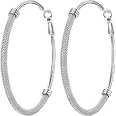PROSTEEL 30/40/60/80/100mm Chunky Hoop Earrings For Women Gold Plated/Black Stainless Steel Hoops Earrings Statement Jewelry