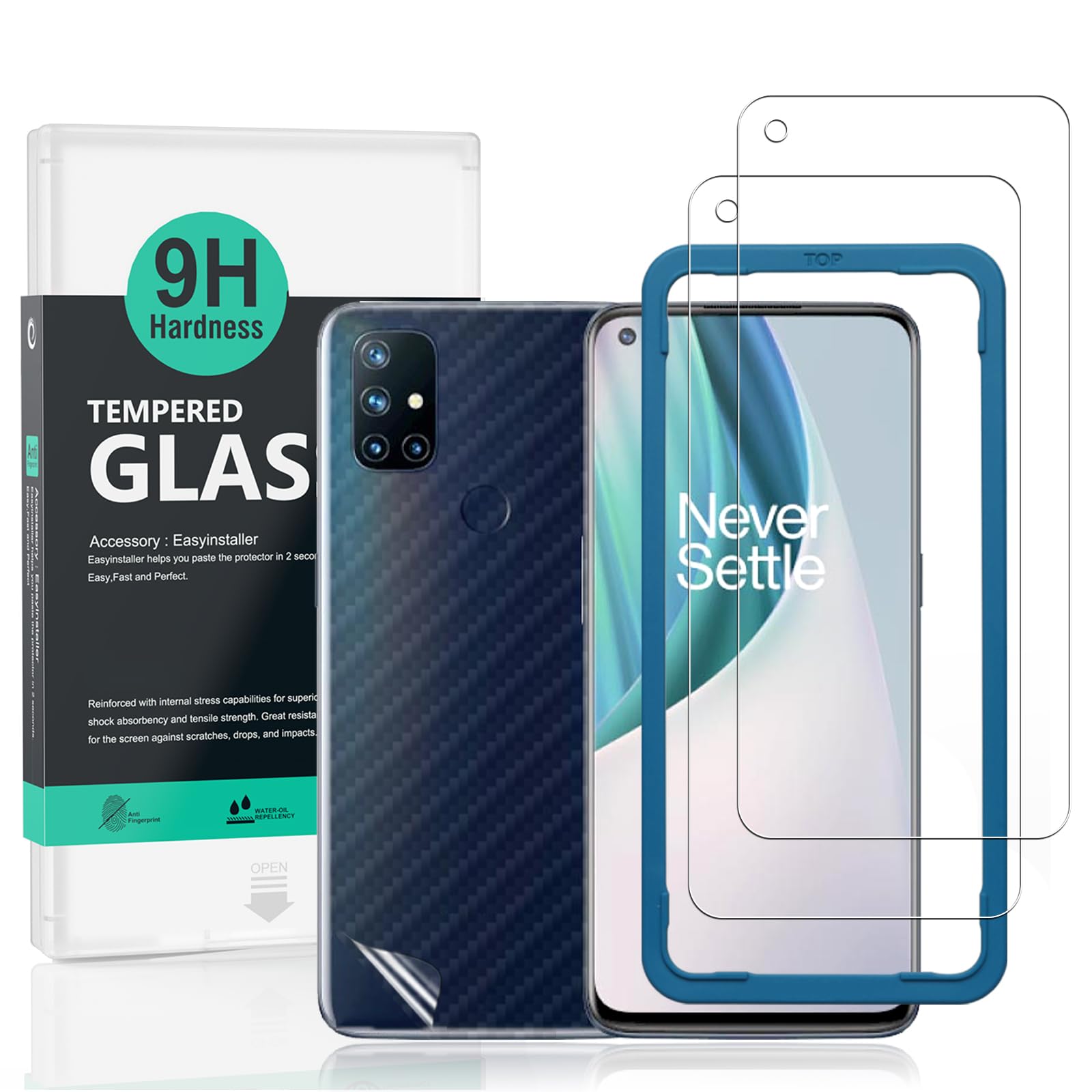 Ibywind Screen Protector For OnePlus Nord N10 5G[2 Pack],9H Hardness Tempered Glass,Easy to Install