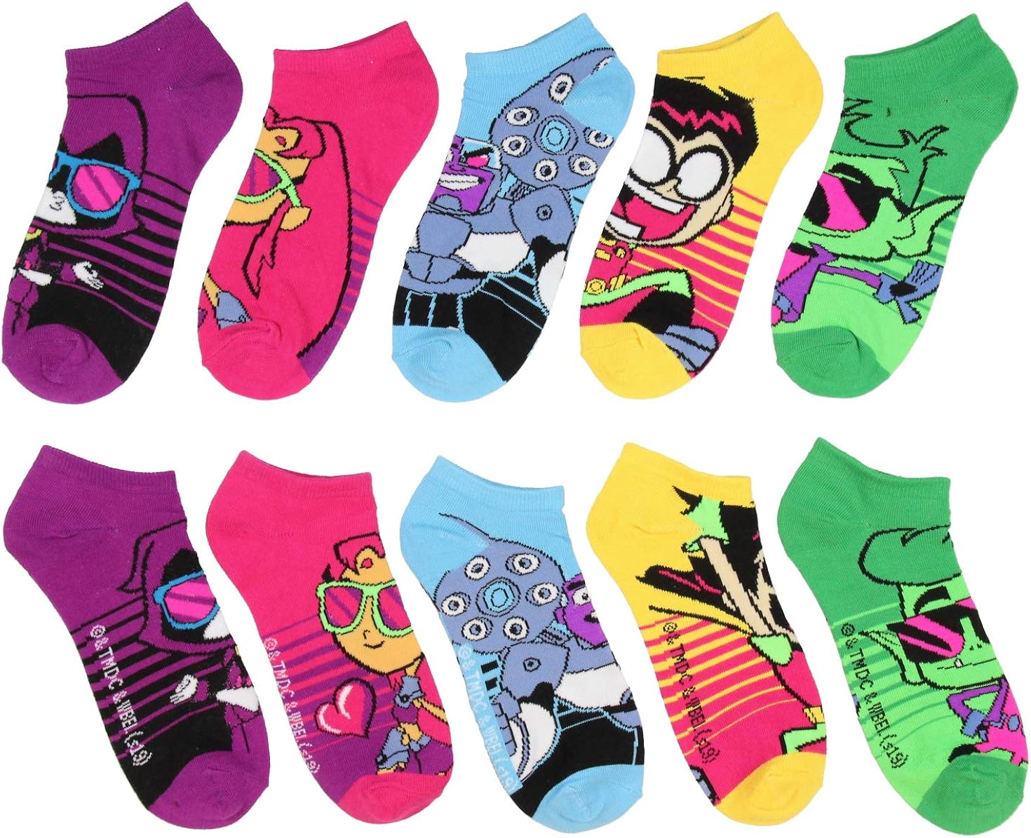 Teen Titans Go! To The Movies Cool Character Ankle Socks 5 PK for Men and Women: Clothing