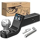 Nilight Fusion Trailer Hitch Mount w/Welded 1-7/8 Inch Trailer Ball & Hitch Pin, Fits 2 Inch Receiver, 5000 lbs 2" Drop