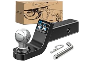 Nilight Fusion Trailer Hitch Mount with 1-7/8 Inch Trailer Ball & 5/8" Hitch Pin Clip, Fits 2-Inch Receiver 5000 lbs 2" Drop,