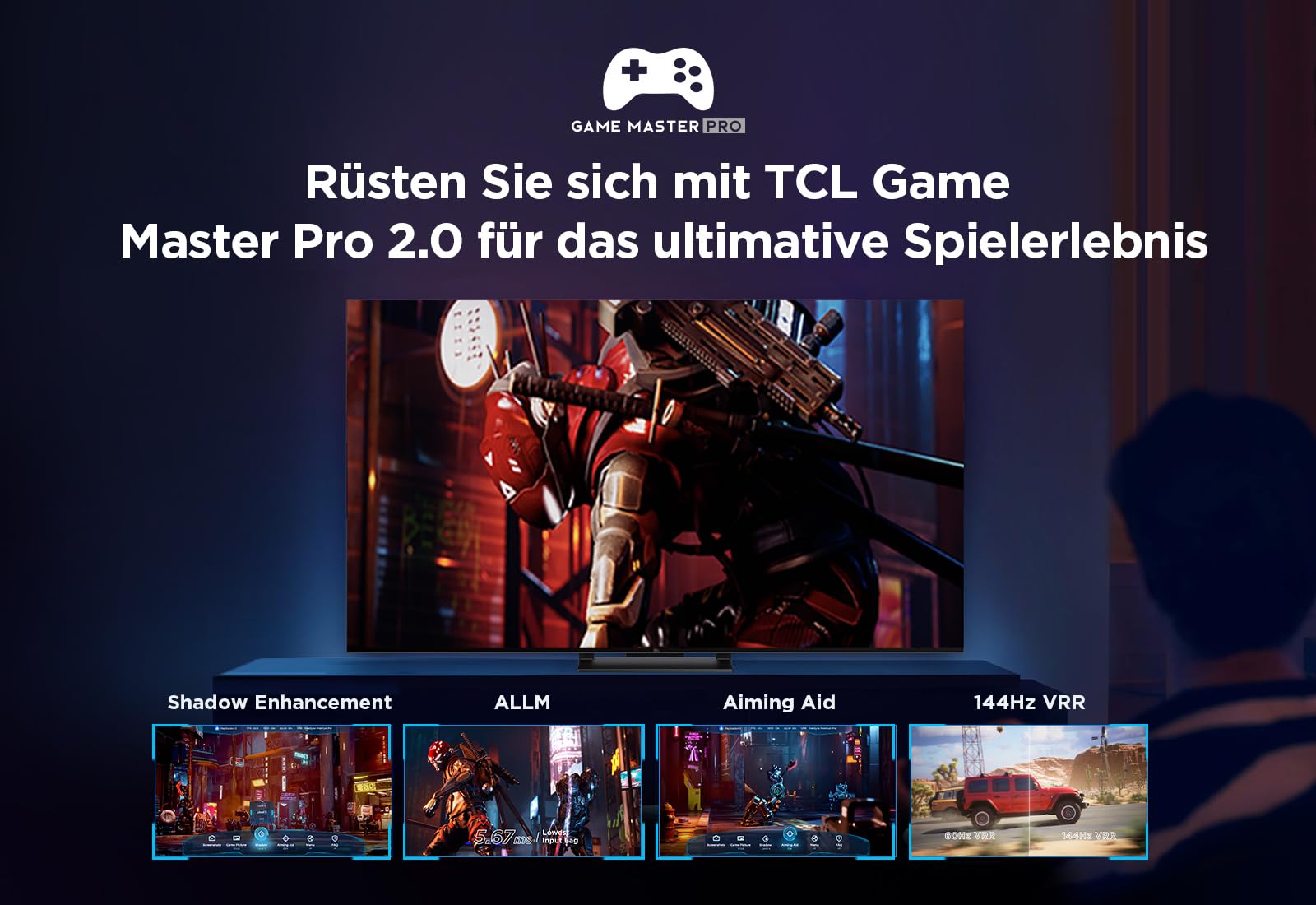 TCL 65T8A 65-Zoll-Fernseher, QLED, HDR 1000 nits, Full Array Local Dimming, IMAX Enhanced, 144Hz VRR, Dolby Vision und Atmos TV, Unterstützt bei Google