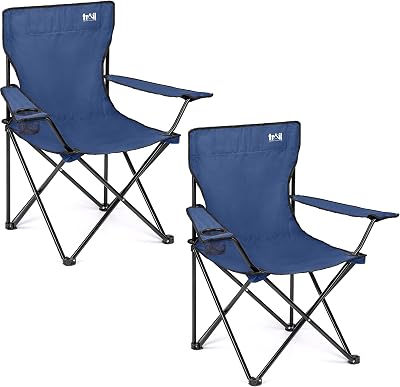 Trail Outdoor Leisure Trail Folding Camping Chair 2 Pack Blue
