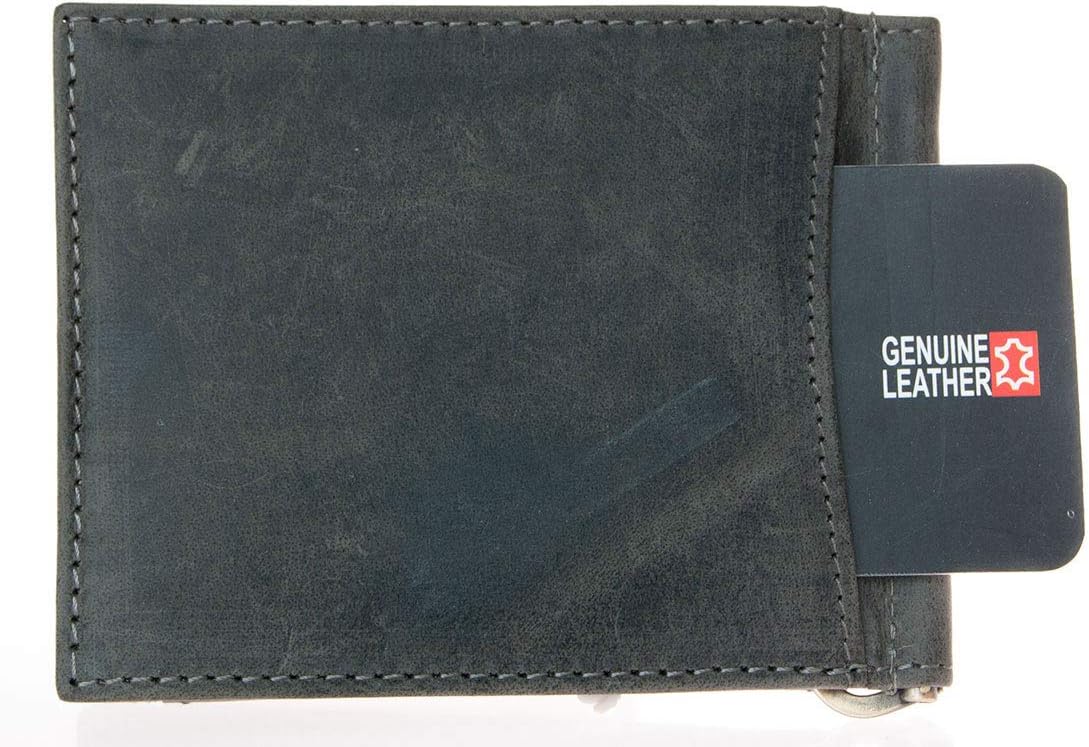 Men's Grey Genuine Leather Bi-fold Pocket Wallet with Scorpion - Image 4