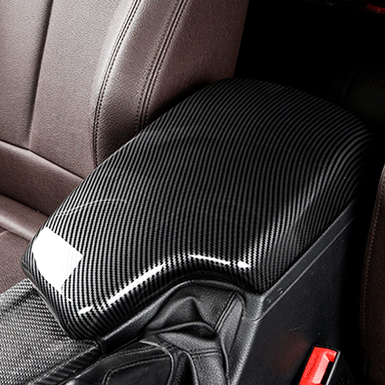 Photo 1 of LIMBQS 328i 435i Armrest Cover, Carbon Fiber Color Center Consoles Pad for BMW F30 F32 F34 (ABS Material) (F30 2012-2019)