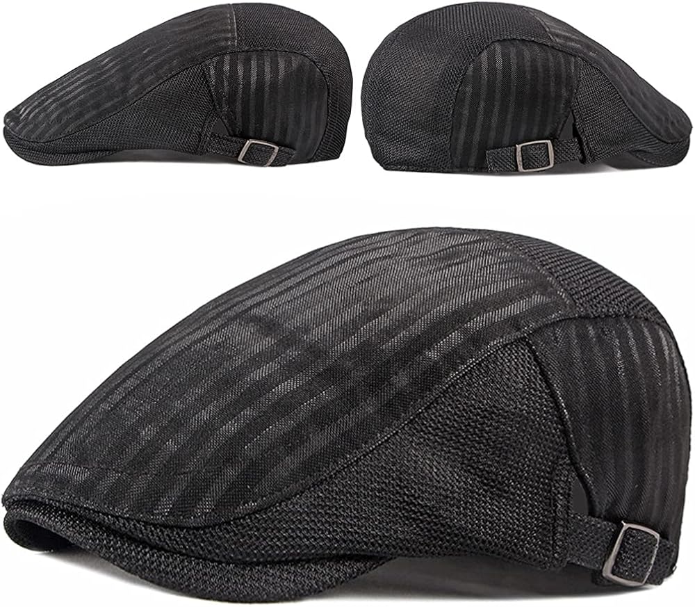ZffXH mesh newsie Newsboy Hat Flat Beret Cabbie Ivy Gatsby Cap Sport
