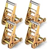 CraftyDream 4 Pcs 2" Replacement Short Handle Ratchets Standard Ratchet Strap Tie Down Buckles, 10, 000 Lbs Break Strength for Cargo Truck Trailer Tow Dolly Car Straps