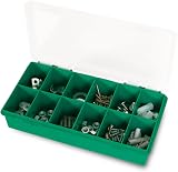 Tayg Organiser Case 12-11 Fixed Dividers Clear White Lid Green Base view 2