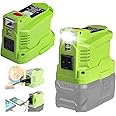 150W Power Supply Inverter for Ryobi 18V, TEPULAS DC 18V to AC 120V Power Inverter Generator, Power Source USB Phone Charger Adapter for Ryobi w/AC Outlet & LED Light (No Battery)