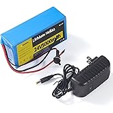 24V 5Ah Lithium Battery with 29.4V 1A Charger, 24 Volt Rechargeable Battery for DIY Projects