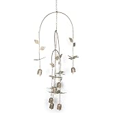 Napco Dragonfly Leaf Green 34 x 14 inch Metal Decorative Garden Bell Wind Chimes