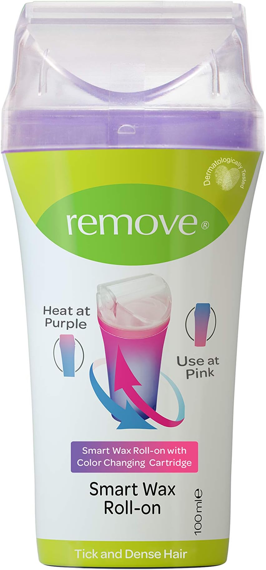 Remove Smart Wax Roll-on Wax - Liposoluble - with Remove Heater - Waxing Kit w/Cartridge (Thick and Dense)