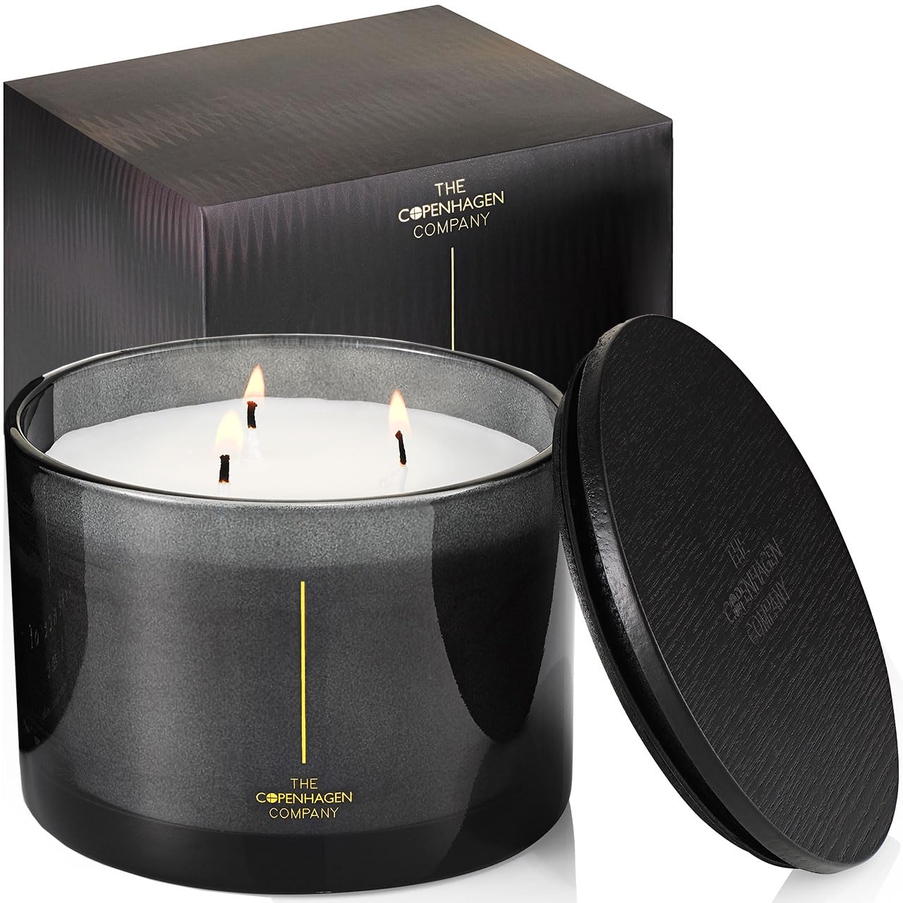 Luxury Scented Candle Gifts for Women | Soy Candle | 40 Hours Burn Time | The Copenhagen Company - Cherry, Cedarwood & Oud (17oz)