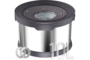 UPSKY Dog Water Bowl No Spill 10L Stainless Steel, 2.6 Gallon Large Capacity Spill-Proof Dog Bowls, Non-Slip Slow Drinking Anti-Splash Bowl for Large Messy Drinkers, No Mess Indoor/Outdoor Use, Gray