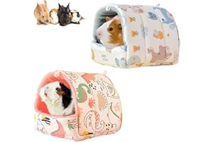 SUPERPAWS 2 Pack Guinea Pig Bed, Guinea Pig Hideout Washable Small Animal House Cage Accessories for Dwarf Rabbits Chinchillas Hamsters Hedgehogs Ferrets Bearded Dragons and Rats (J Style(2 Packs))