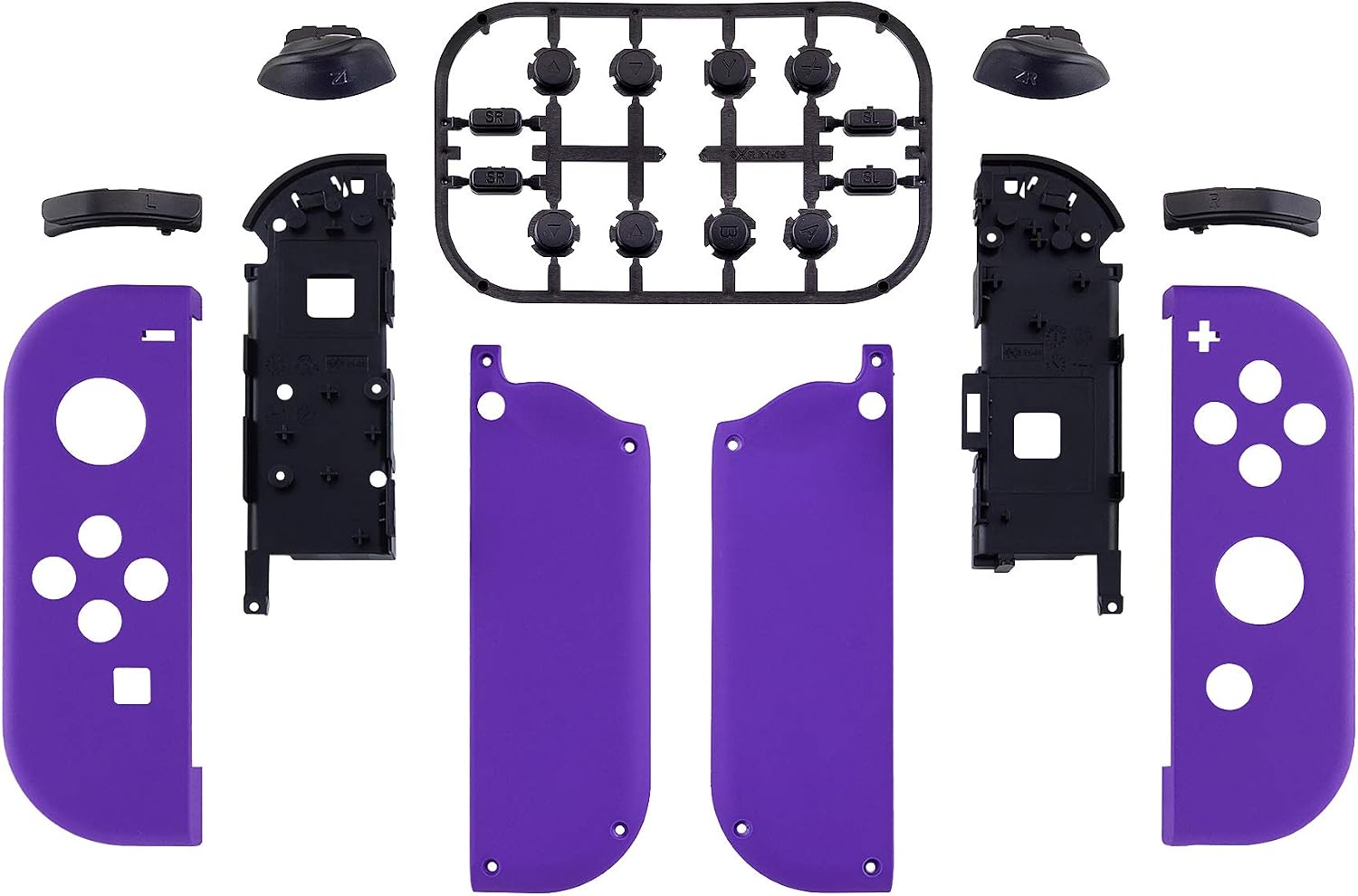 eXtremeRate Soft Touch Grip Purple Joy con Handheld Controller Housing with Full Set Buttons - Image 3
