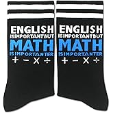 EJGFS English Is Important But Math Is Importanter-Fun Math Socks Gift for Teachers Students and STEM Lovers for Teacher Appreciation Back to School or Christmas.(229)