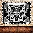 UHOMETAP Sri Yantra Mandala Meditation Tapestry Sacred Geometry Wall Decor Art Wall Hanging Tapestries for Living Room Bedroom Home Decoration 80X60 Inches GTWYUH590