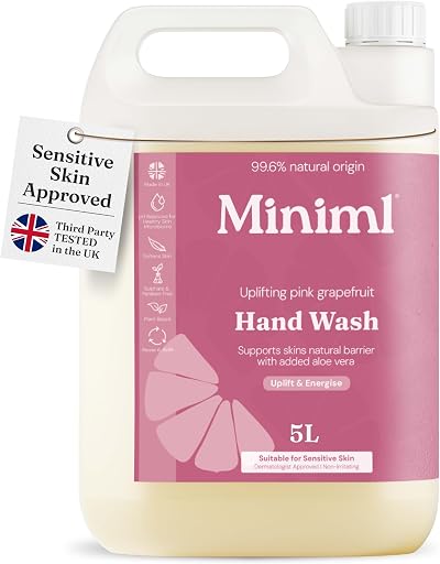 Miniml Hand Soap Wash Liquid 5L Refill Pink Grapefruit Aloe Vera Scent