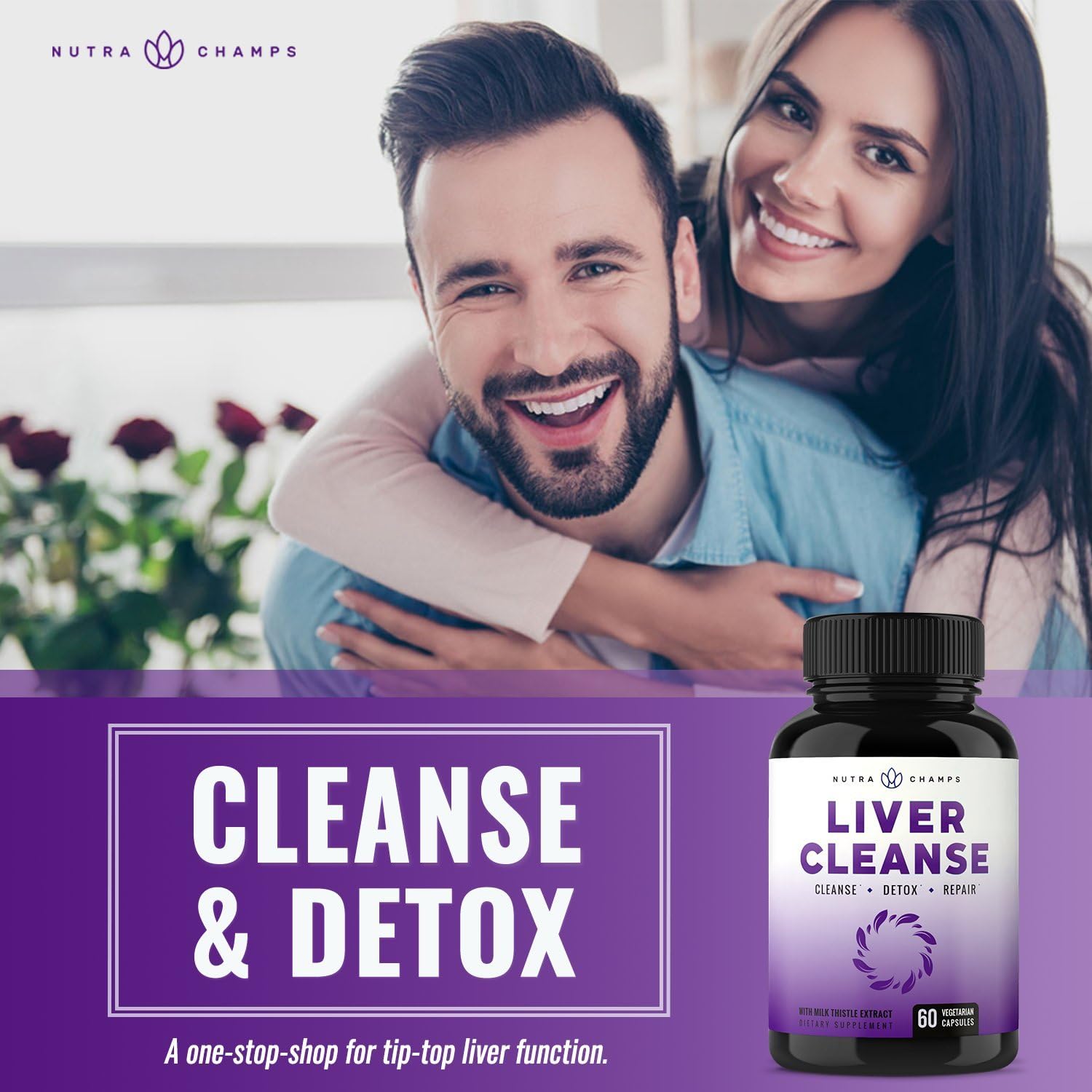 Liver Cleanse Detox & Repair Formula - 25+ Herbs: Milk Thistle Extract with Silymarin, Artichoke, Dandelion, Chicory Root Powder & More! - Premium Liver Support Pills Supplement - 60 Capsules: Health & Personal Care