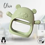 Infatot Chipmunk Teething Mitten Baby Toy Silicone Glove 0-6 Months Olive view 5