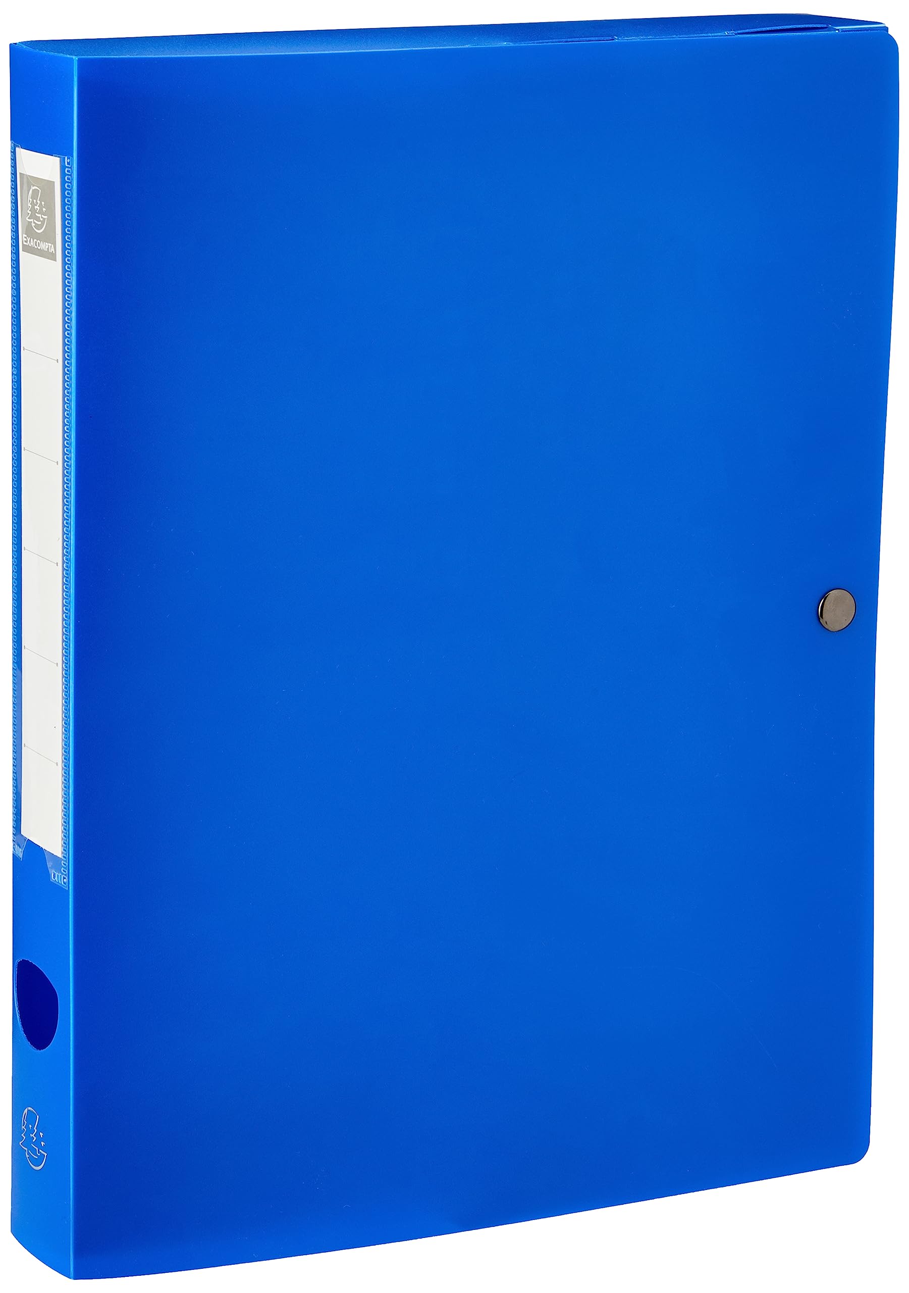 Exacompta - Ref 54632E - Plastic Filing Box - 250 x 330mm in Size, Suitable for Holding A4 Documents, 4cm Spine, 2 x Spine Labels & 2 x Finger Holes - Blue — image 1