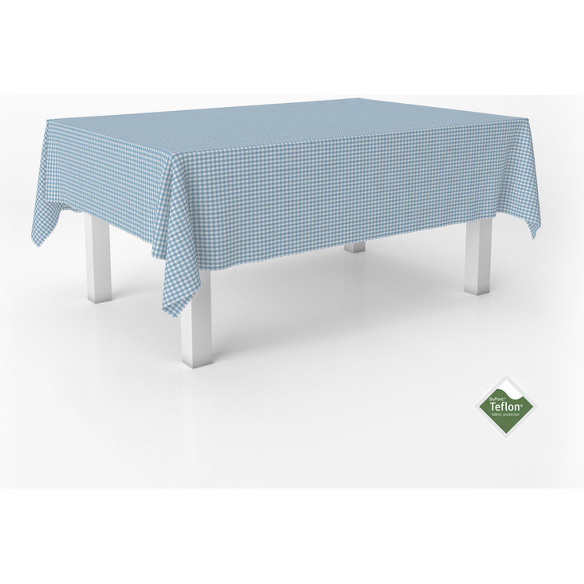 ECOMMERC3 | Stain Resistant Vichy Tablecloth for Round Table Size 140 - Vichy Tablecloth Extra Soft and Waterproof Touch Blue