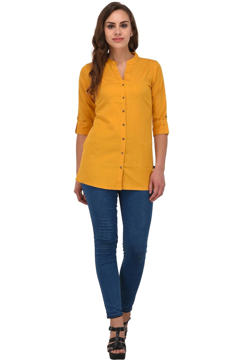 pistaa's women's cotton short kurti top(kwtstopylw_yellow_0)