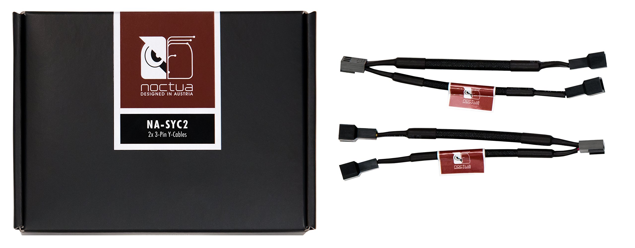 Noctua NA-SYC2, 3 Pin Y-Cables for PC Fans (Black)
