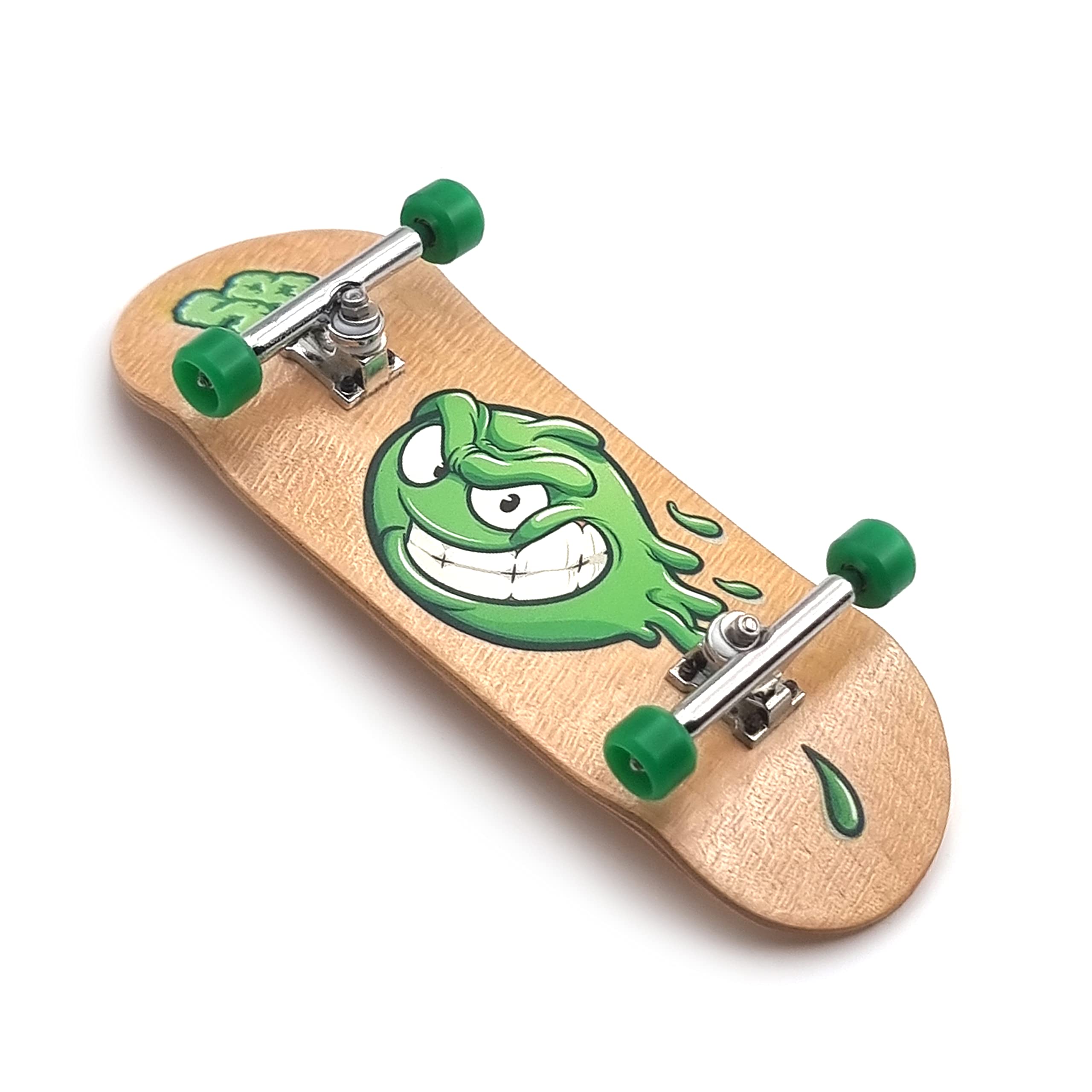 SPITBOARDS 34mm x 96mm Pro Fingerboard Set-Up (Complete) | Real Wood Deck | Trucks with Lock-Nuts and Bushings | Polyurethane Wheels with Bearings | Slim Ball (Wood Version) — image 1