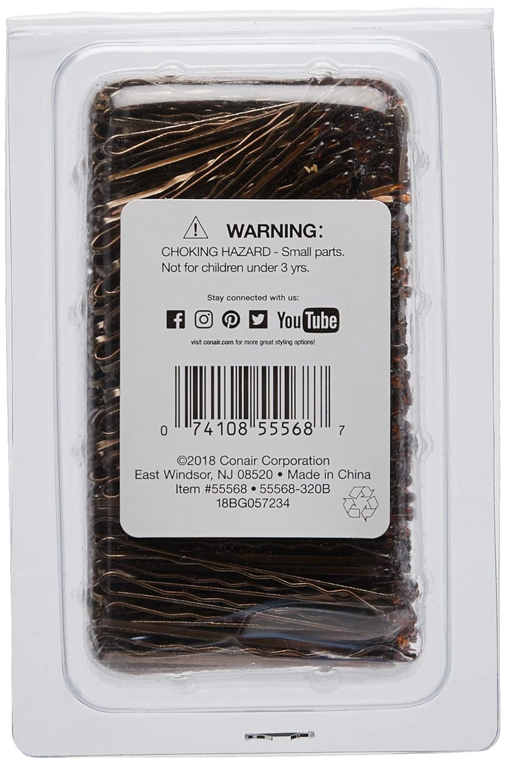 Conair Secure Hold Bobby Pins, Black, Set of 75 Hairpins : Hair Pins : Beauty