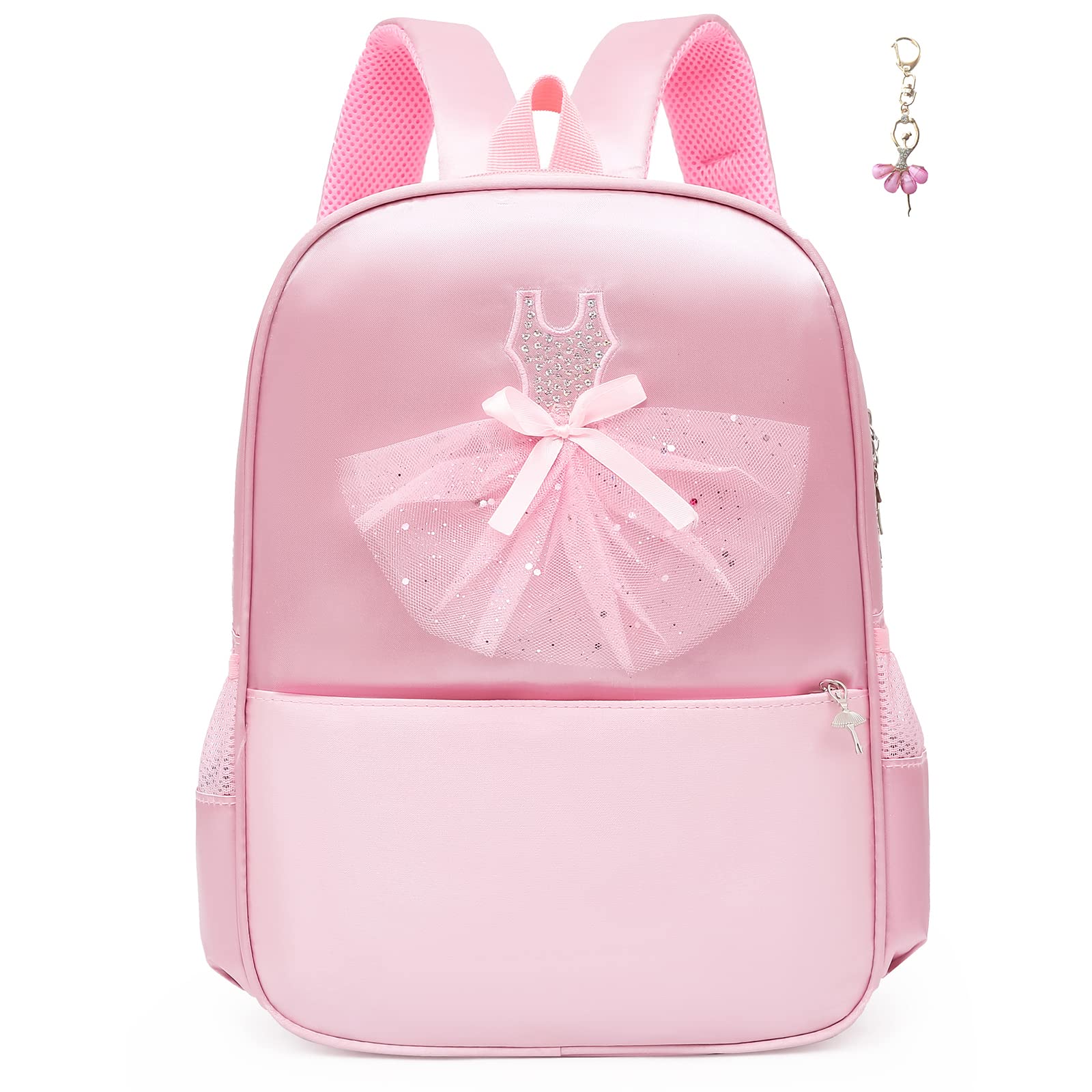 Dorlubel Cute Ballet Dance Backpack Tutu Dress Dance Bag with Key Chain Girls