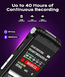 64GB Digital Voice Recorder: ZIPCIDE 4800 Hours