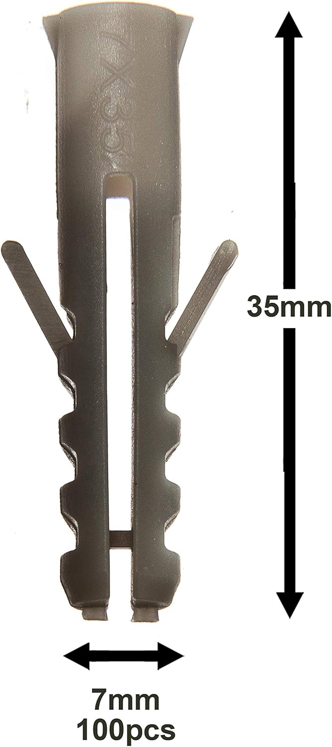 100pack of Masonry Rawl Plugs 7x35mm (9/32”x13/8”) Heavy Duty
