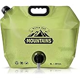 MRBULLOCK Collapsible 8L Water Storage Bag, BPA-Free Portable Folding Water Jug with Adjustable Faucet, Leakproof Emergency Water Bag for Camping, Hiking, Riding, Outdoor Sport (1, Green)