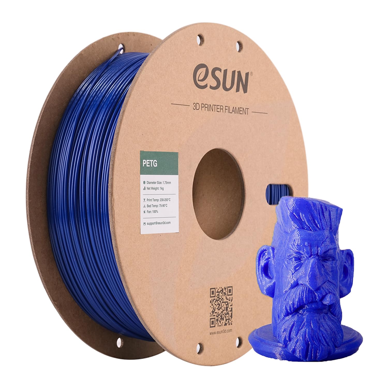 eSUN PETG Filament 1.75mm, 3D Printer Filament PETG, Dimensional Accuracy +/- 0.05mm, 1KG Spool (2.2 LBS) 3D Printing Filament for 3D Printers, Solid Blue