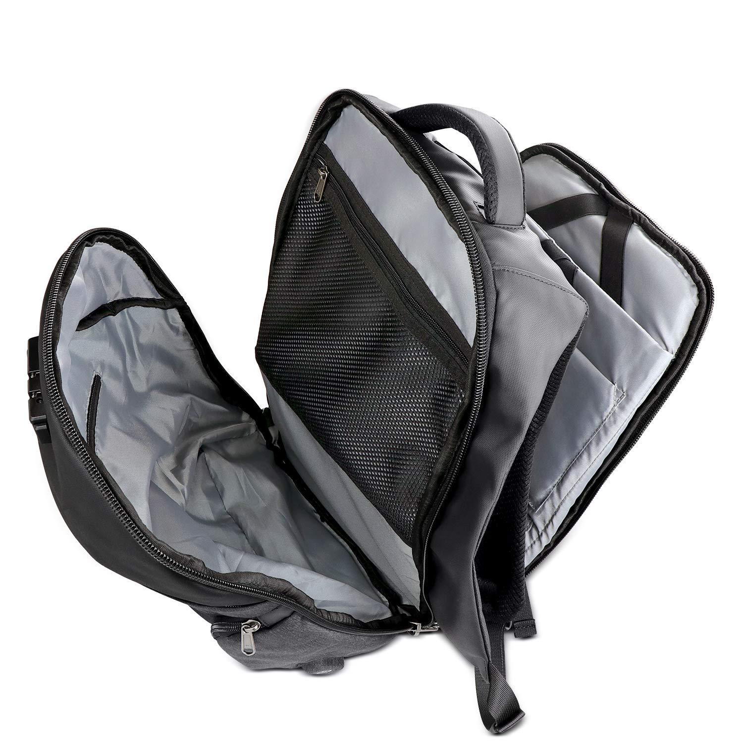 Qomolangmall Sac à Dos antivol Sac à Dos Ordinateur Portable 15.6pouces Sac Etanche imperméable Sac Recharge USB Sac à Dos pc