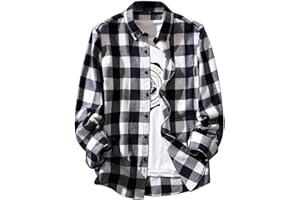 Clearance of Sales Warehouse Sales,Men Casual Fashion Plaid Turn-Down Collar Button Long Sleeve Shirt Blouse Black of