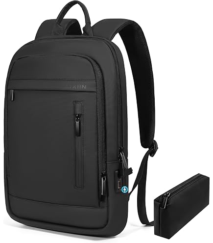 Belkin Slim Polyester Backpack for Laptops and Notebooks up to 15.4'' (Black / Light Gray) : Electronics