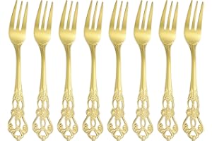 uxcell 8 Pcs Salad Forks, 5.1 Inches Stainless Steel Dessert Forks, Mirror Polished, Dishwasher Safe, Tiny Forks for Small De