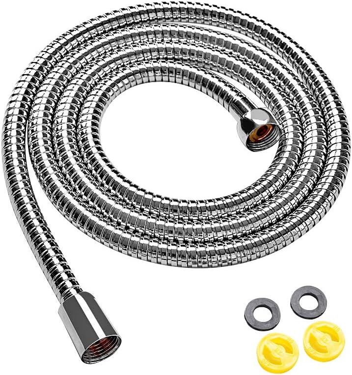 Klabb Shower Hose, 59 Inches extend to 70 inches Extra Long Chrome Handheld Shower Head Hose With Brass insert and nut - - 