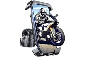 VUP Motorcycle Phone Mount [Anti Vibration],360 Adjustable Bike Phone Handlebar Holder, Dirt Bike Motorcycle Accessories - ATV Scooter Clamp for iPhone Samsung Galaxy 4.7''-7'' Cell Phones