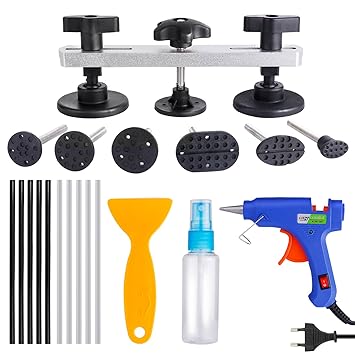 Auto Dent Abzieher Tool Kit, Dent Paintless Reparatur PDR Werkzeuge mit Heißkleber Pistole + 10 Stück High Adhesive Klebestif