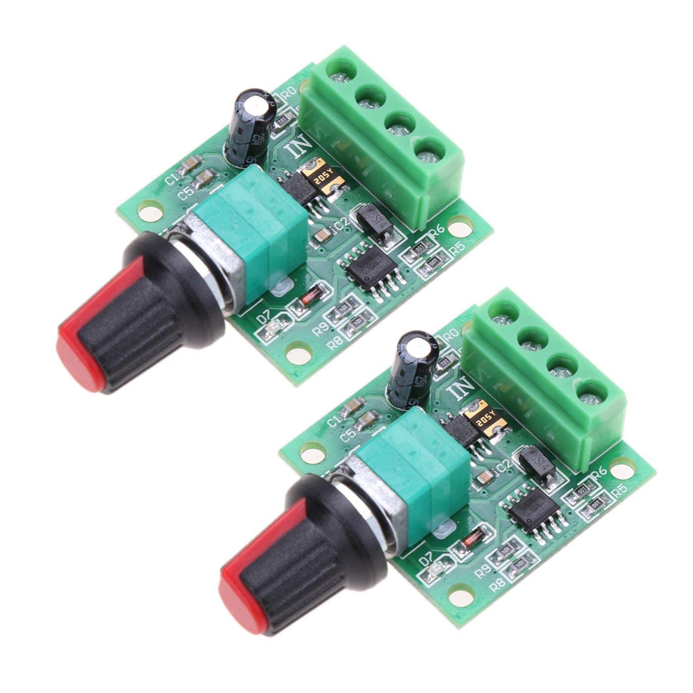 ARCELI 2Pcs 1.8v 3v 5v 6v 7.2v 12v 2A 30W Low Voltage DC Motor Speed Controller PWM 1803BK 1803B Adjustable Driver Switch