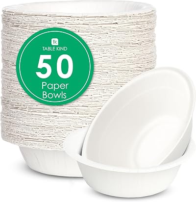 Talking Tables Table Kind 50 x Paper Bowls 18cm White Eco Friendly Recyclable