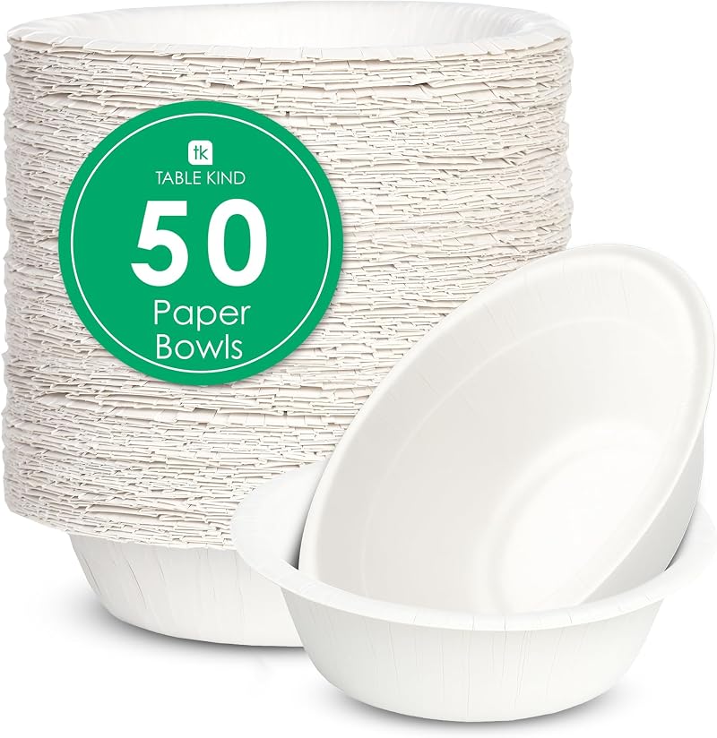 Talking Tables Table Kind 50 x Paper Bowls 18cm White Eco Friendly Recyclable