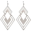 Rain 1.5" Silver-Tone Geometric Art Deco Triangle Dangle Earrings