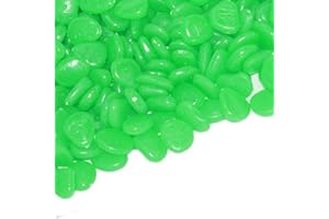 VNAKER Glow in The Dark Pebbles 200 Pcs, Luminous Glow Garden Stones for Garden/Landscaping/Fish Tank/Plant Pots/Yard Plant Decorations