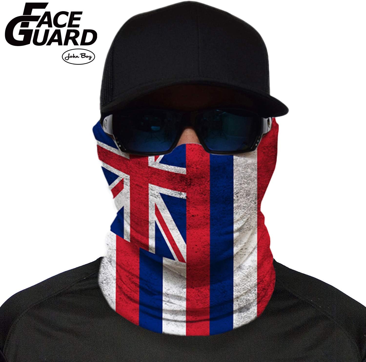 JOHN BOY Construction Face Guard - UPF 50+ Jobsite Dust Mask with UV Sun Protection & Moisture Wicking Fabric - HAWAII