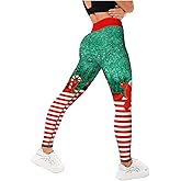 Christmas Leggings for Women High Waist Christmas Pants Women Christmas Tights for Running and Cycling